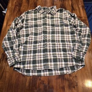 Eddie Bauer Classic Green Plaid Men's Button-Up Shirt Size XL Lumberjack